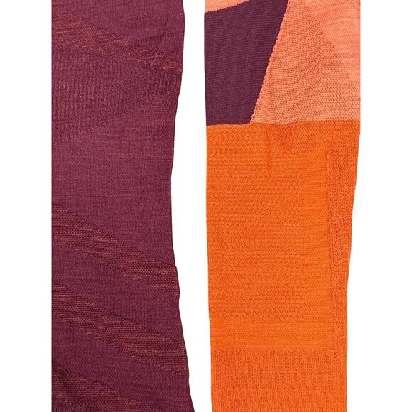 Smartwool Intraknit 200 Base Layer Quarter Zip Womens Small Red Colorblock - Picture 7 of 11